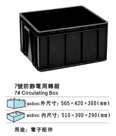 7#防靜電周轉(zhuǎn)箱